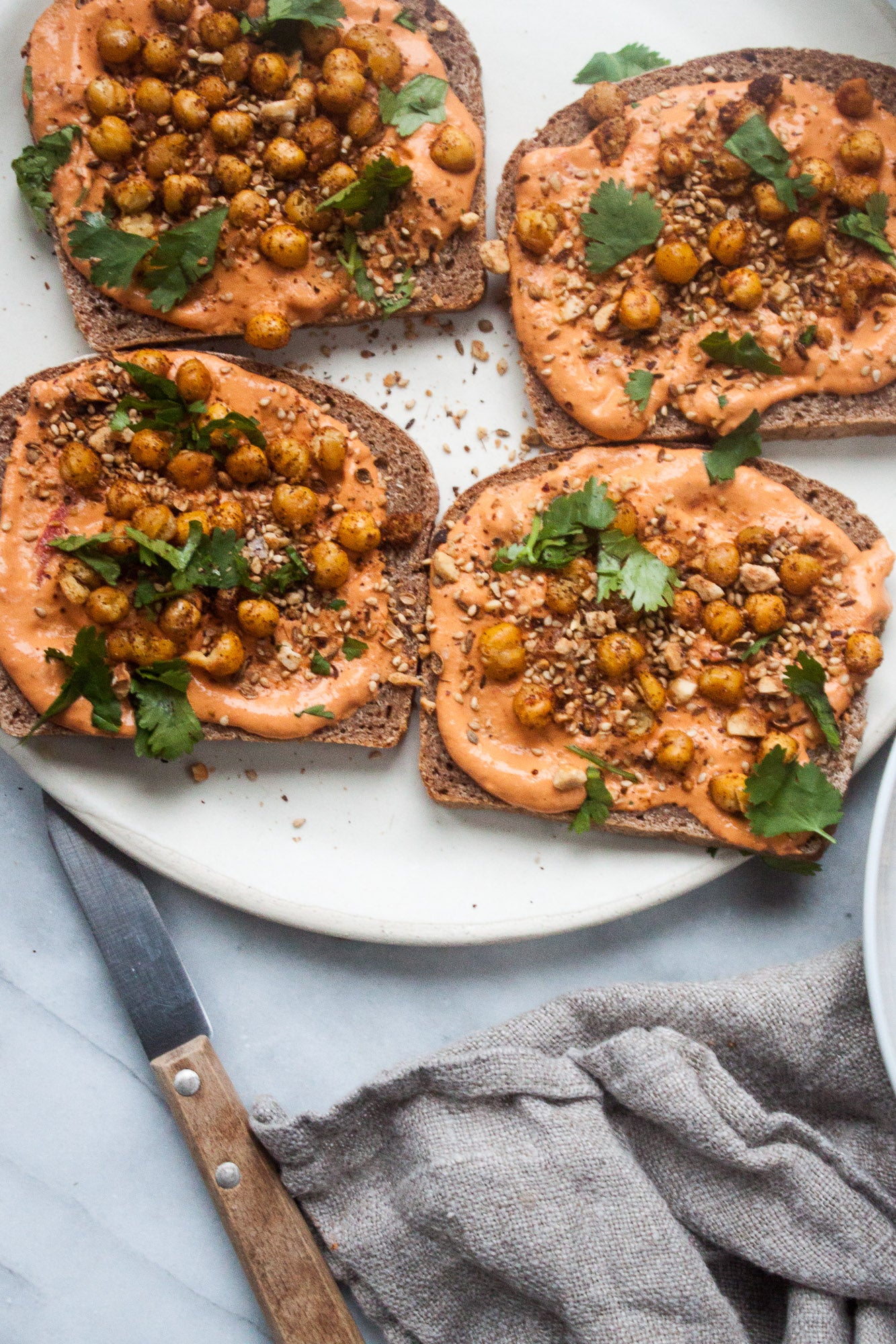 Open-Faced Toast with Crispy Chickpeas & Dukkah | in pursuit of more