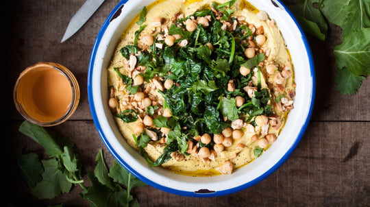 Chipotle Hummus Platter with Cashews + Greens