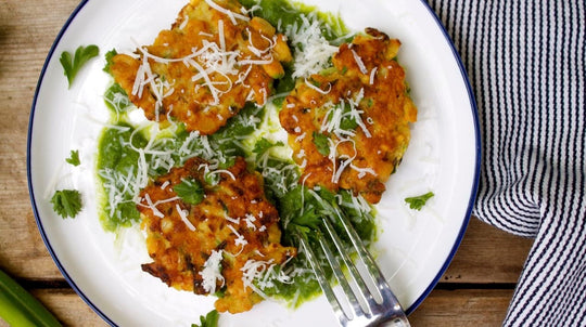 Chickpea Cumin Fritters with Parsley Chutney