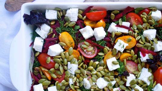Colorful Grated Beet, Fresh Dill & Feta Salad