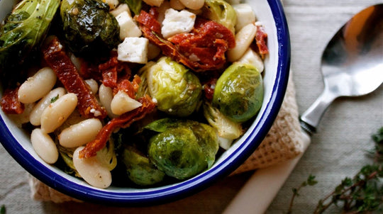 Thyme Roasted Brussels Sprouts & Cannellini Beans