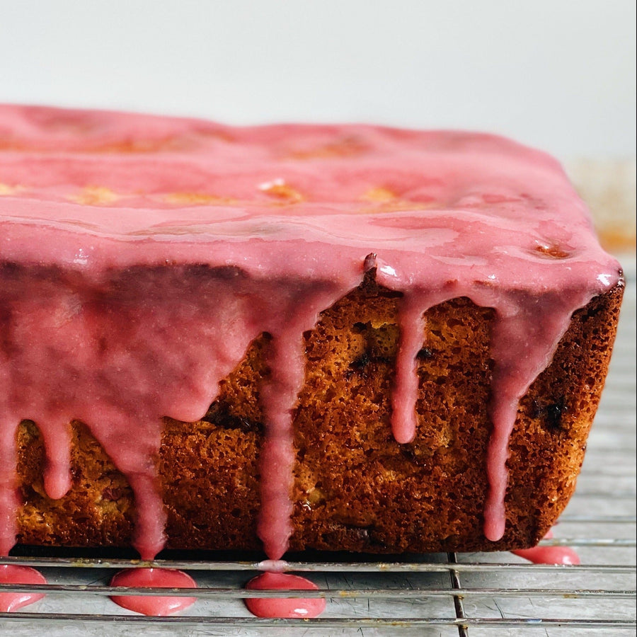 Glazed Rhubarb Pound cake